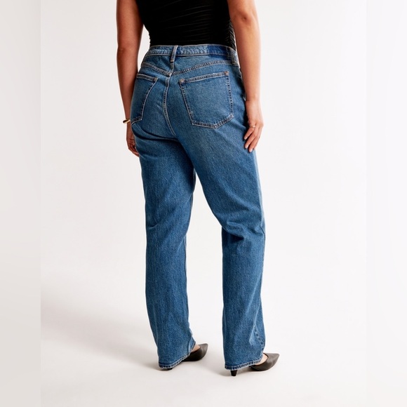 Abercrombie & Fitch 90s Straight Ultra High Rise‎ Denim Medium Wash Size 36/22R - Picture 2 of 8